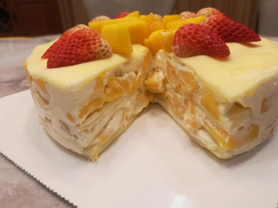 零基础做芒果千层蛋糕（8寸）