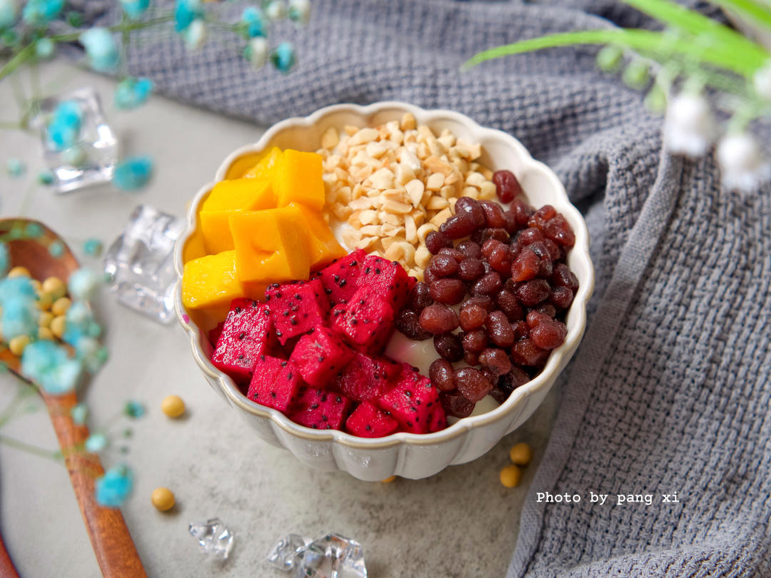 月半茜小厨做的轻松自制冰豆花豆腐脑细嫩爽滑豆香浓郁