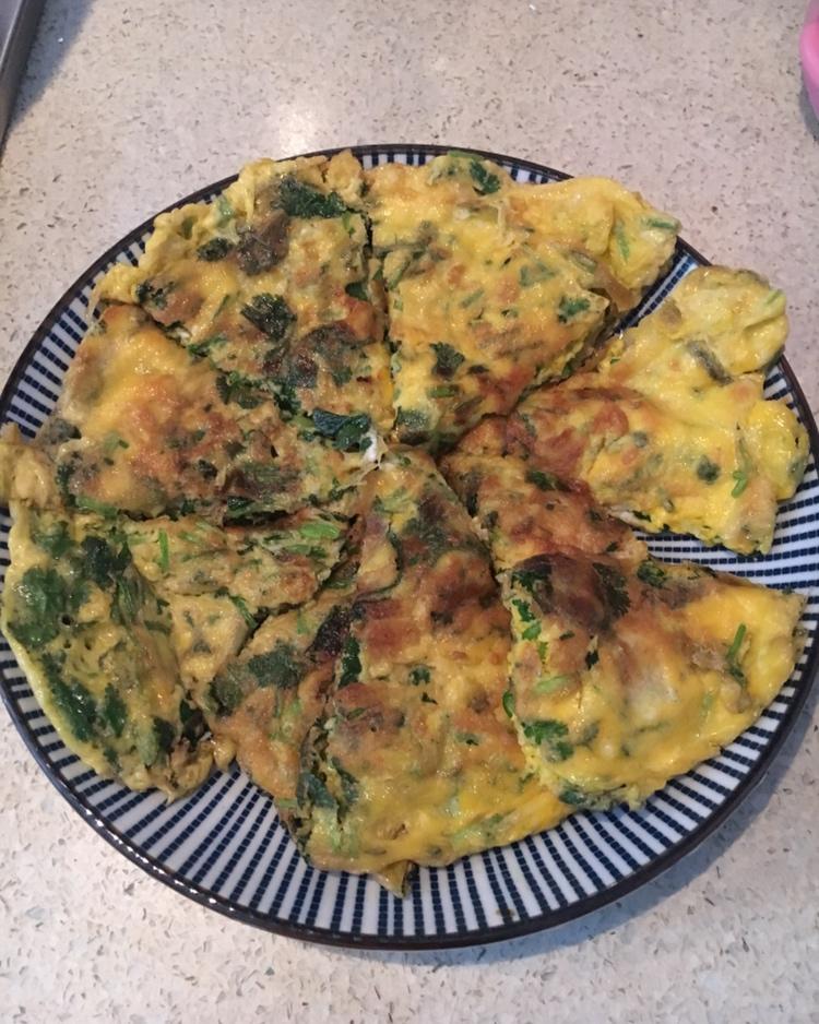 菠菜煎鹅蛋