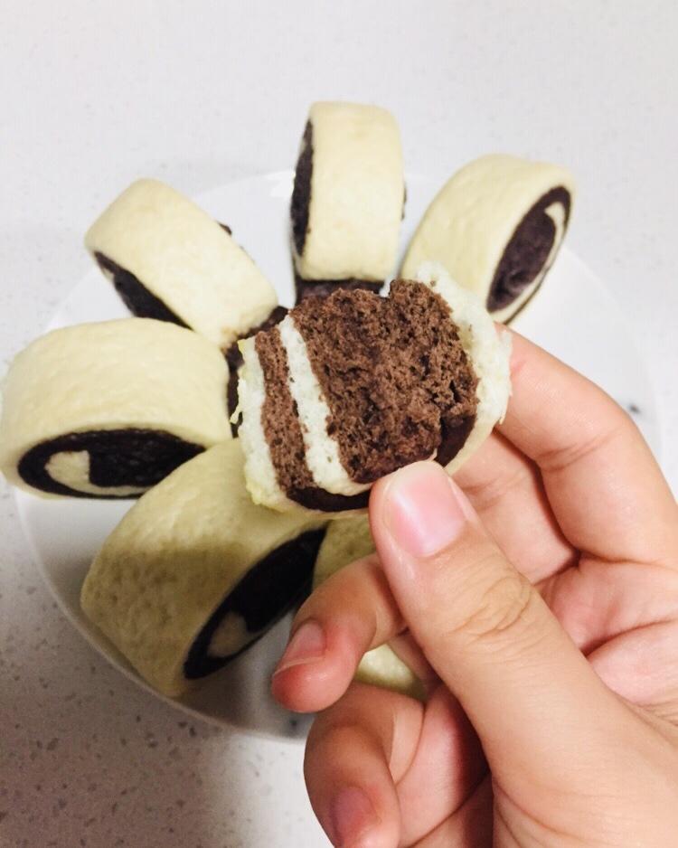 可可双色馒头