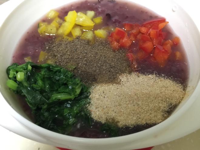 菠菜彩椒稠米粥（8个月宝宝辅食）的做法