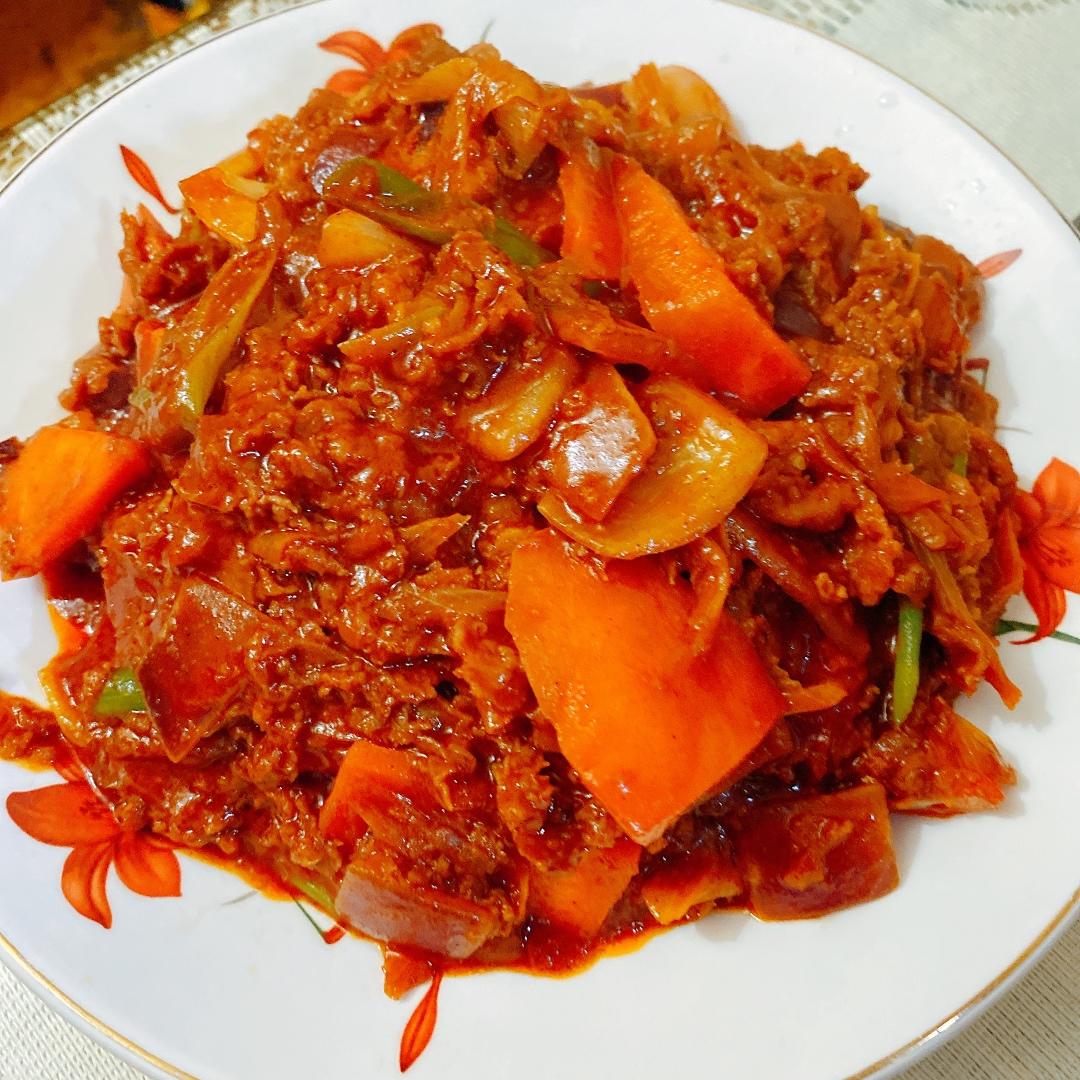 韩式葱爆肥牛 Korean Style Beef with Spring Onion