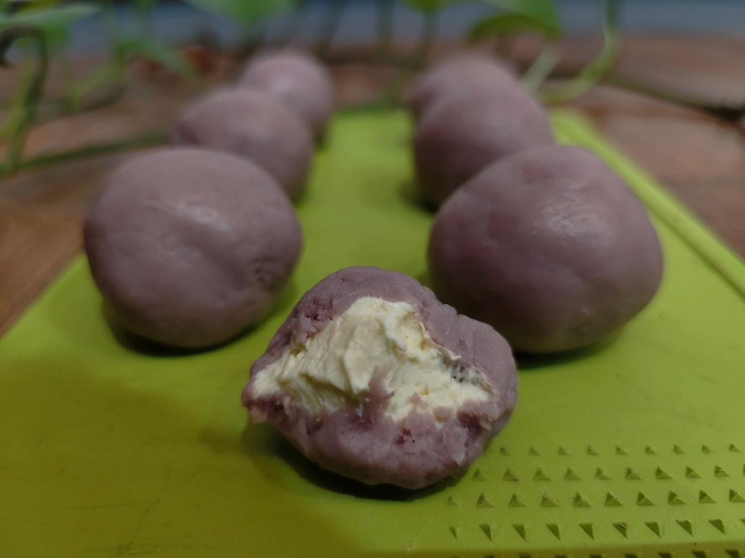 空口吃馅‼️ 奶香十足的芋泥奶酪球 神仙组合