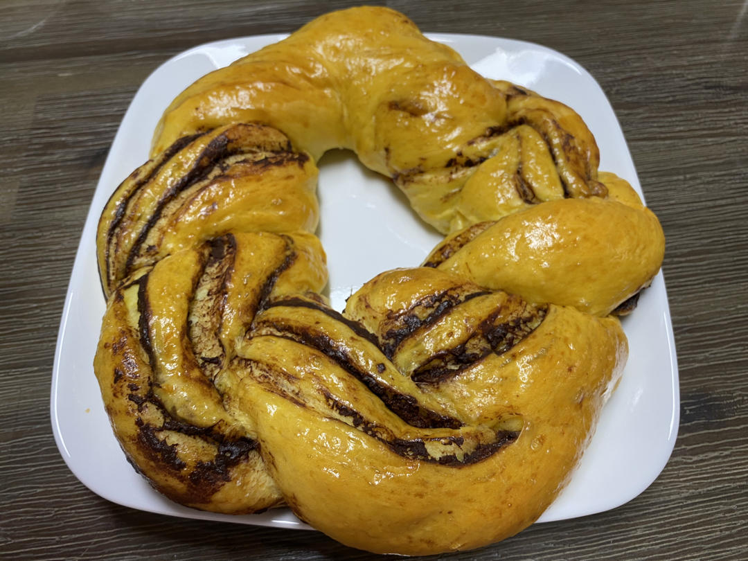 巧克力圣诞花环面包