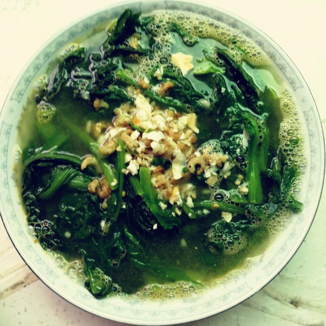 虾米咸鸭蛋小白菜汤