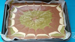 迷彩方块戚风蛋糕（抹茶+可可+原味）（聚会炫技专用蛋糕😏）的做法 步骤7