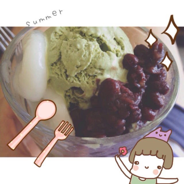 抹茶白巧冰淇淋