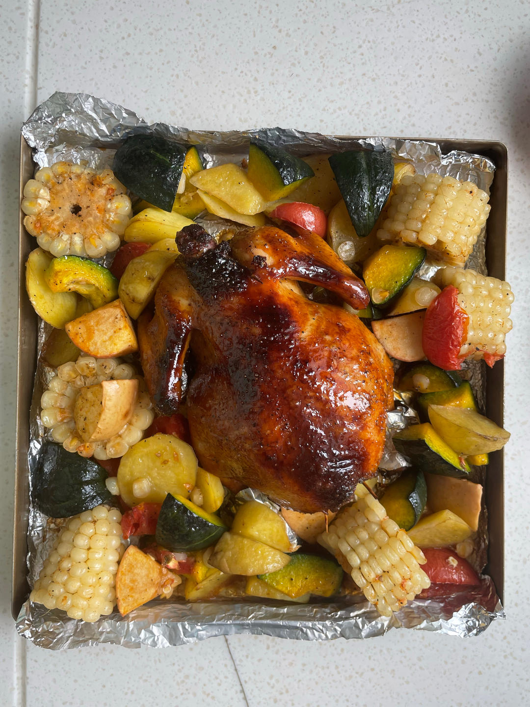 苹果🍎时蔬蜜汁烤鸡！烤全鸡（含烤完体验，一定要试试！！）