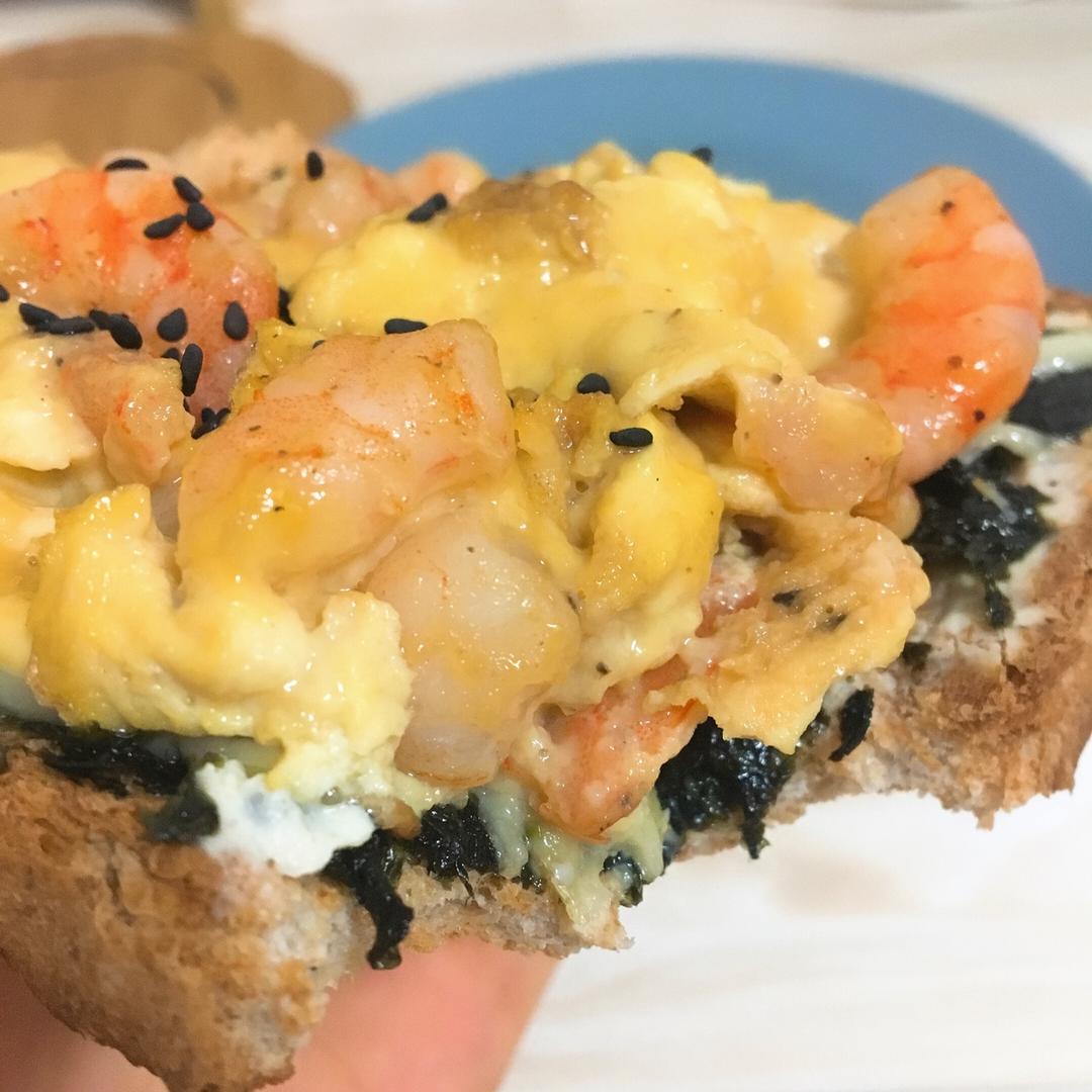 和风海苔虾滑蛋三明治【健康一手握】