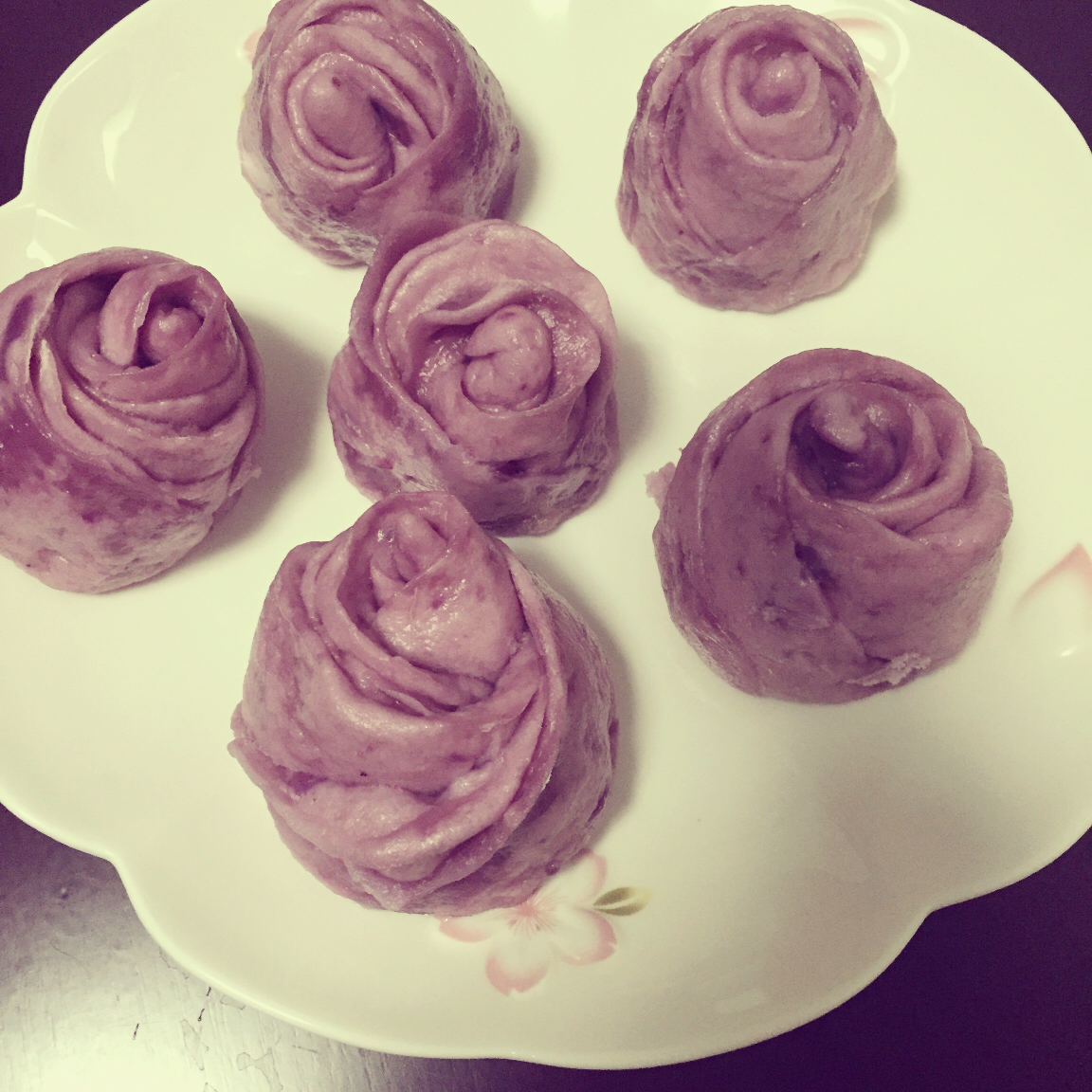 紫薯玫瑰馒头