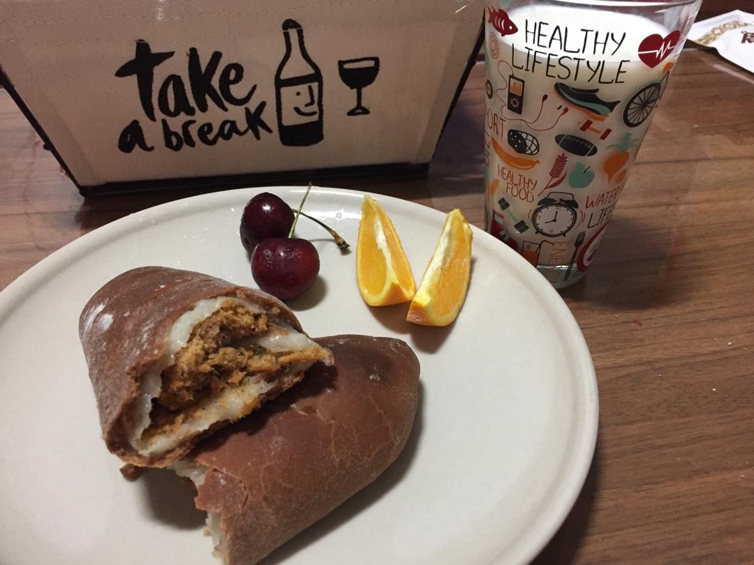 比原麦山丘还好吃的【抹茶麻薯古早味面包】肉松红豆沙