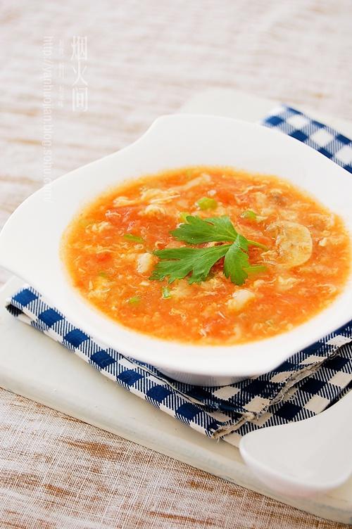 番茄蘑菇疙瘩汤的做法