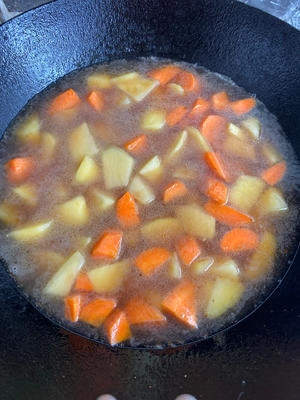 土豆烩胡萝卜的做法 步骤4