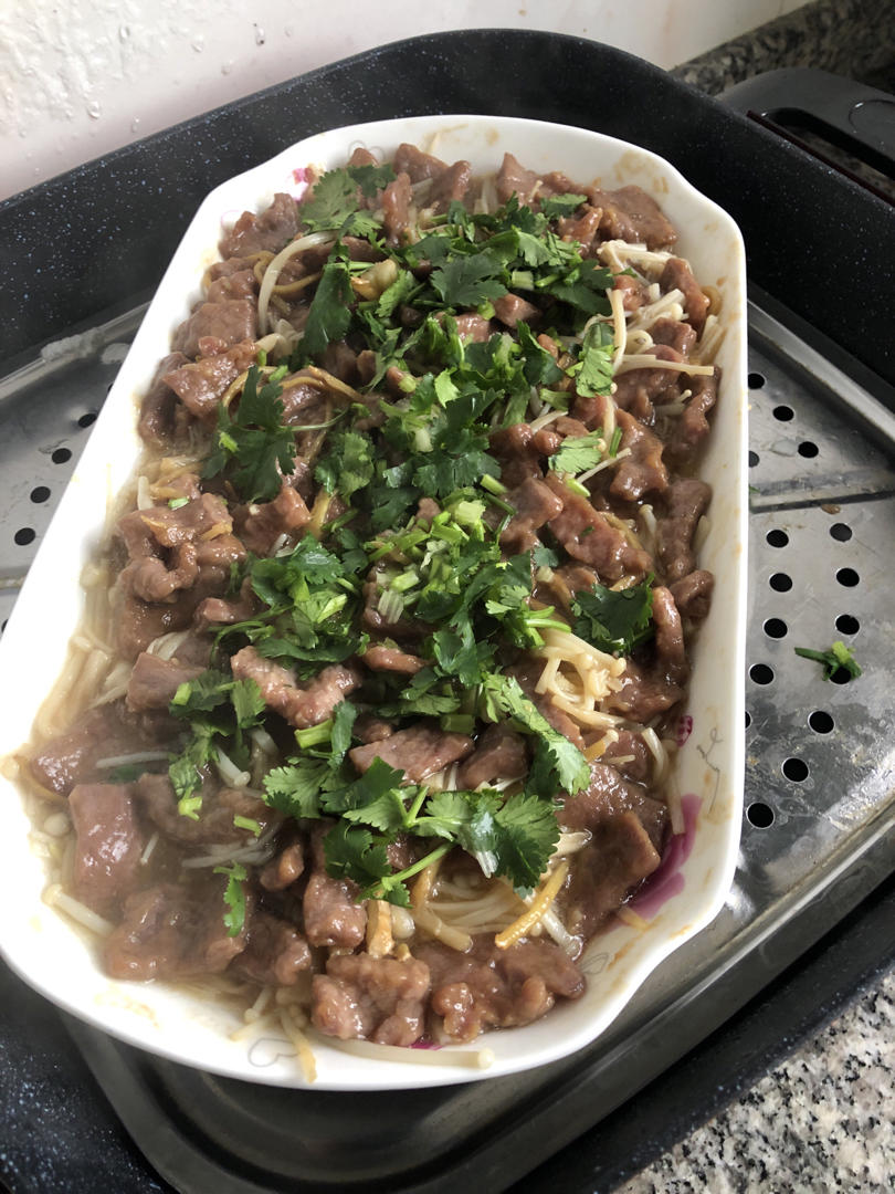 金针菇蒸牛肉