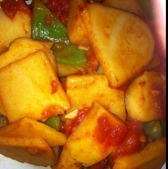 青椒番茄土豆片