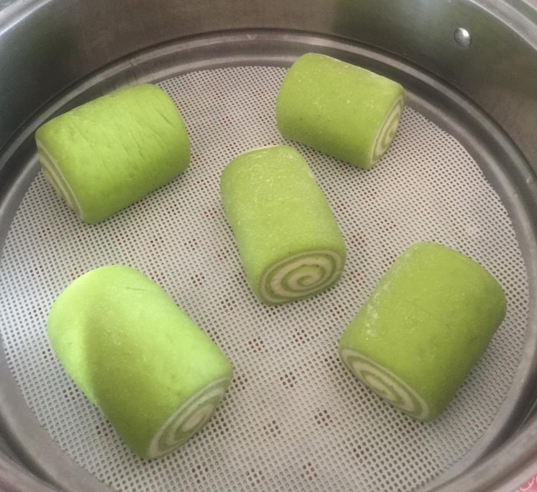 菠菜奶香双色馒头（一次发酵简易版）