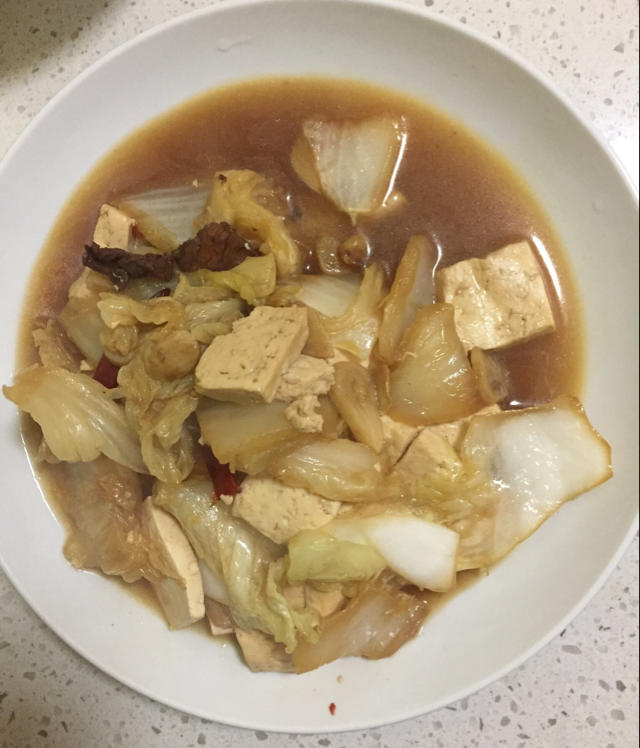 冬季家常菜：白菜炖豆腐