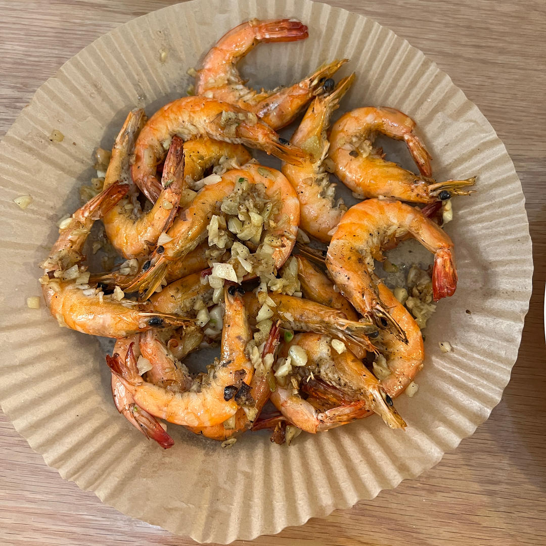 减脂增肌的蒜蓉烤虾（空气炸锅版）