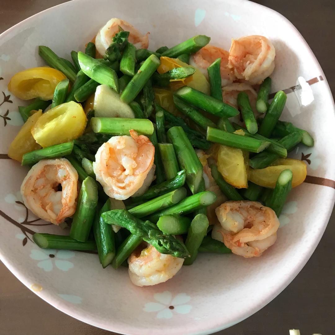 清炒芦笋虾仁