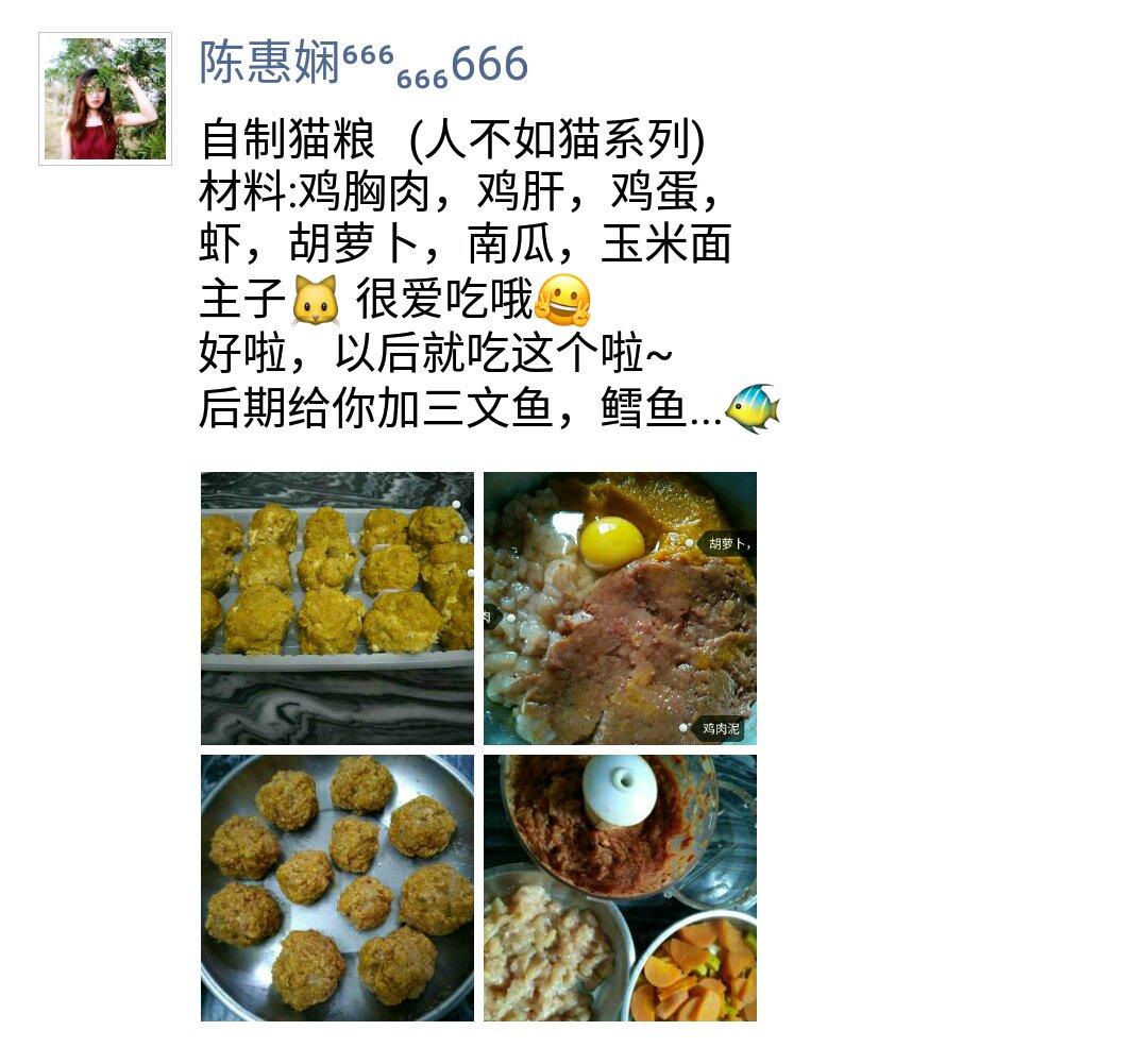 自制天然无油盐猫粮，无猫不爱哦！