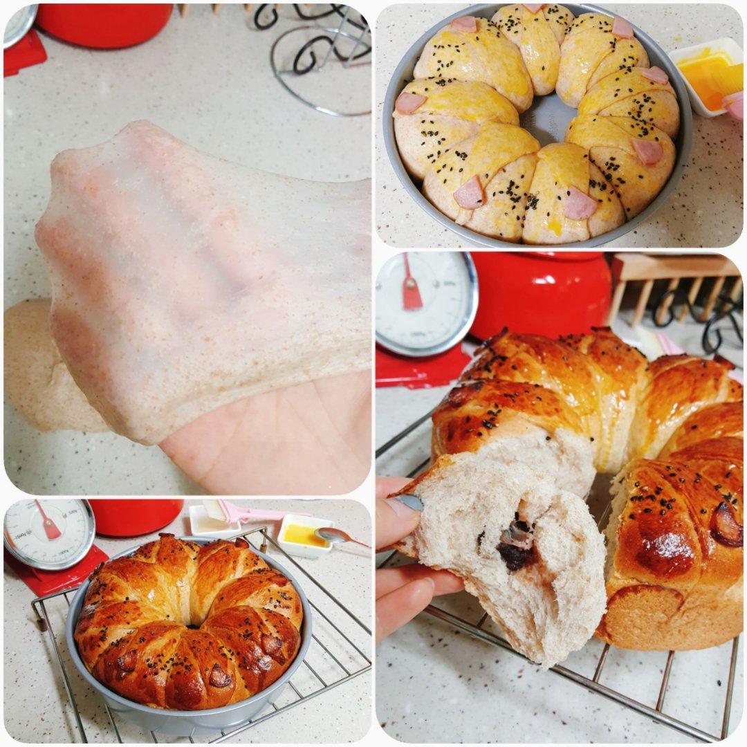 皇冠花朵面包（面包机版和面）