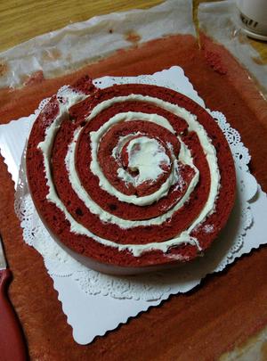 红丝绒年轮漩涡蛋糕的做法 步骤8