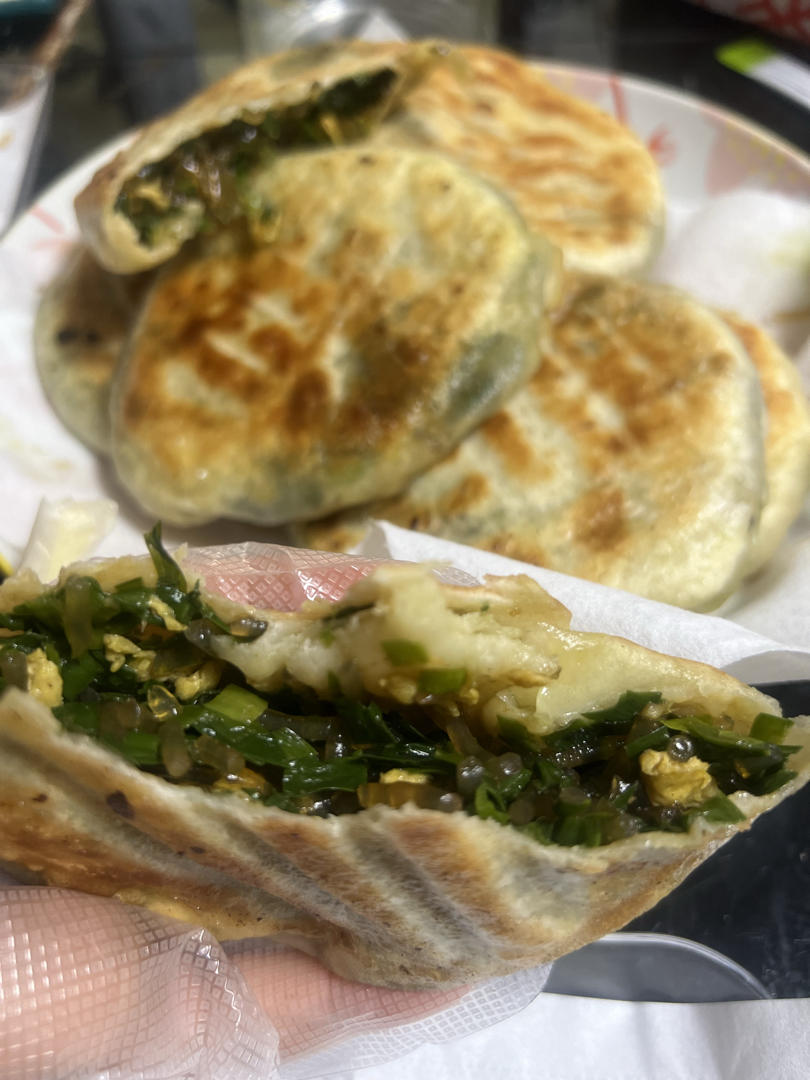 薄皮大馅韭菜鸡蛋饼
