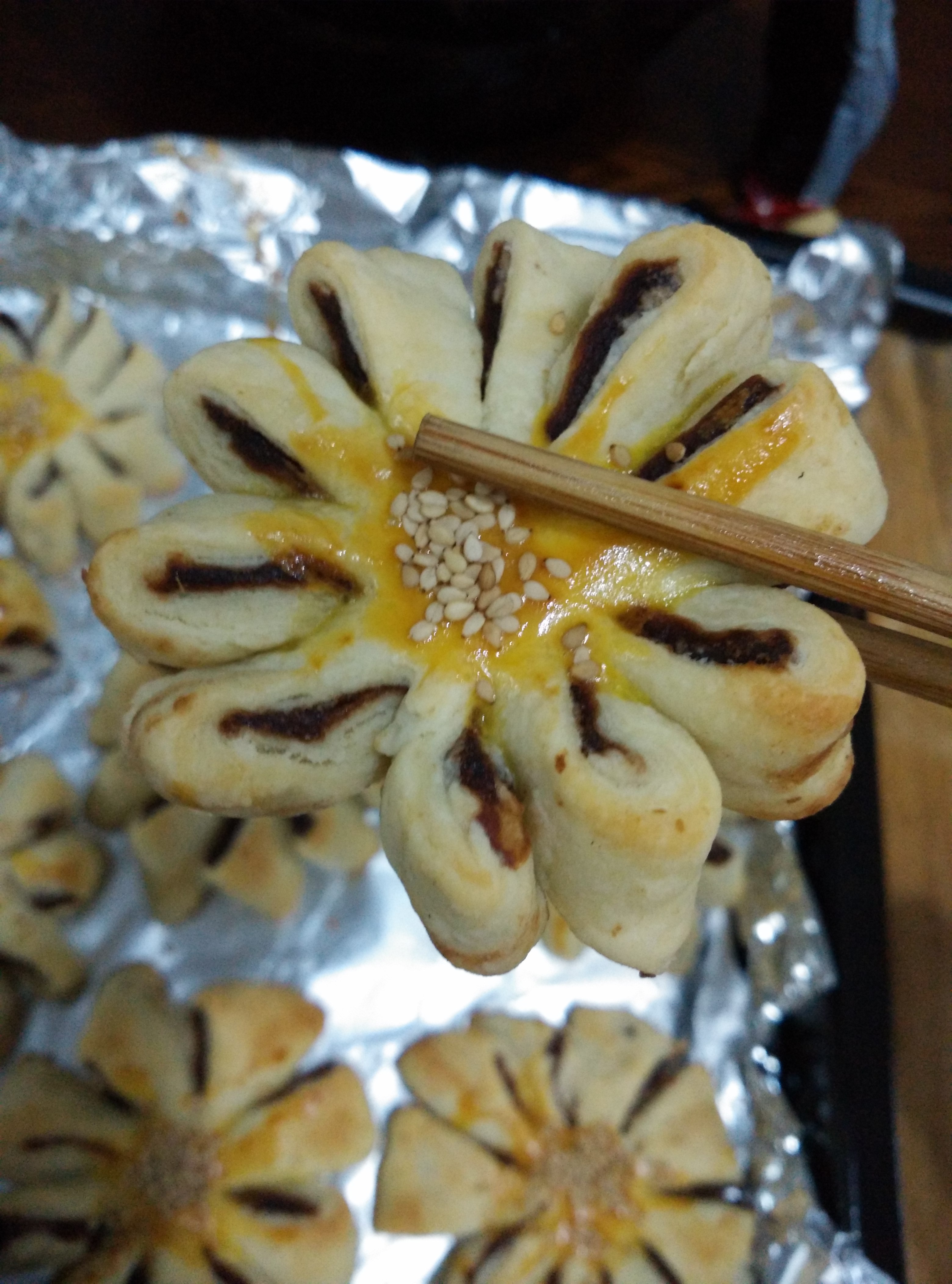 豆沙菊花酥