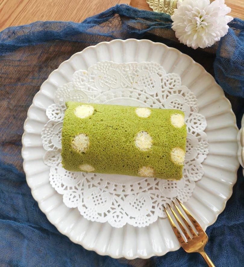 抹茶波点（条纹）蛋糕卷