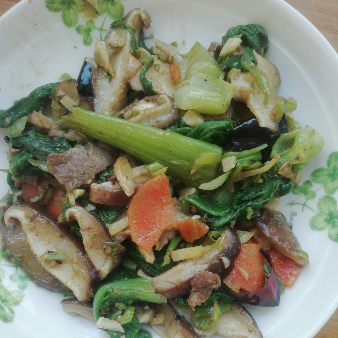 简易版香菇扒油菜