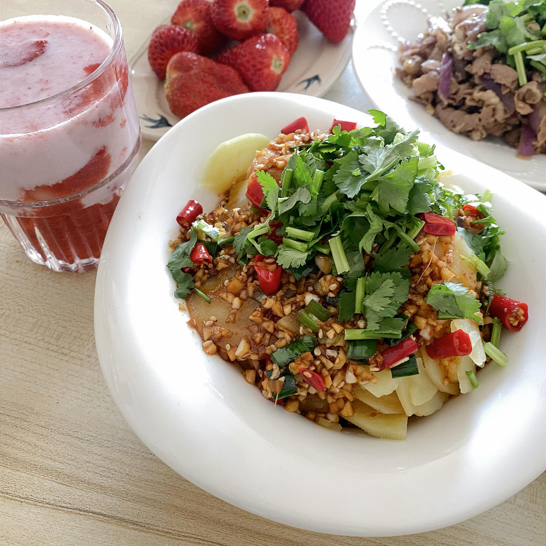 5分钟搞定，酸辣开胃凉拌土豆片‼️巨解谗