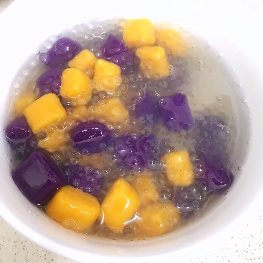 芋圆椰汁西米露（紫薯➕红薯）