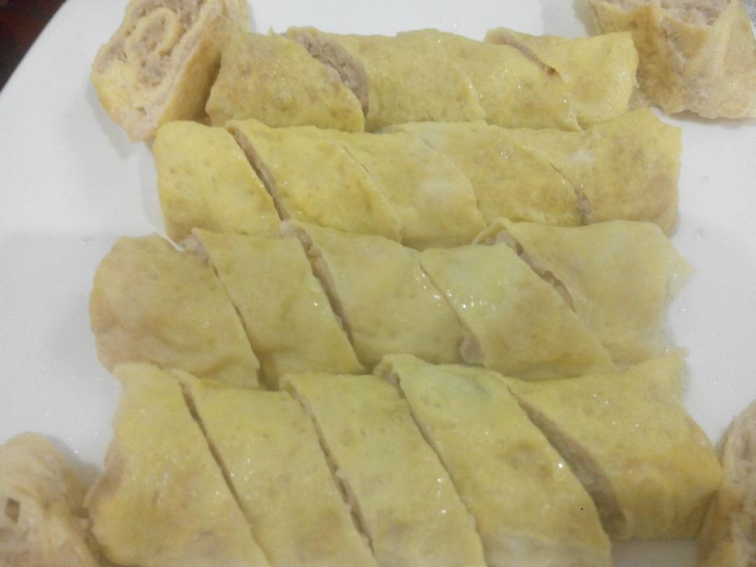 老爸的手艺---蒸肉蛋卷