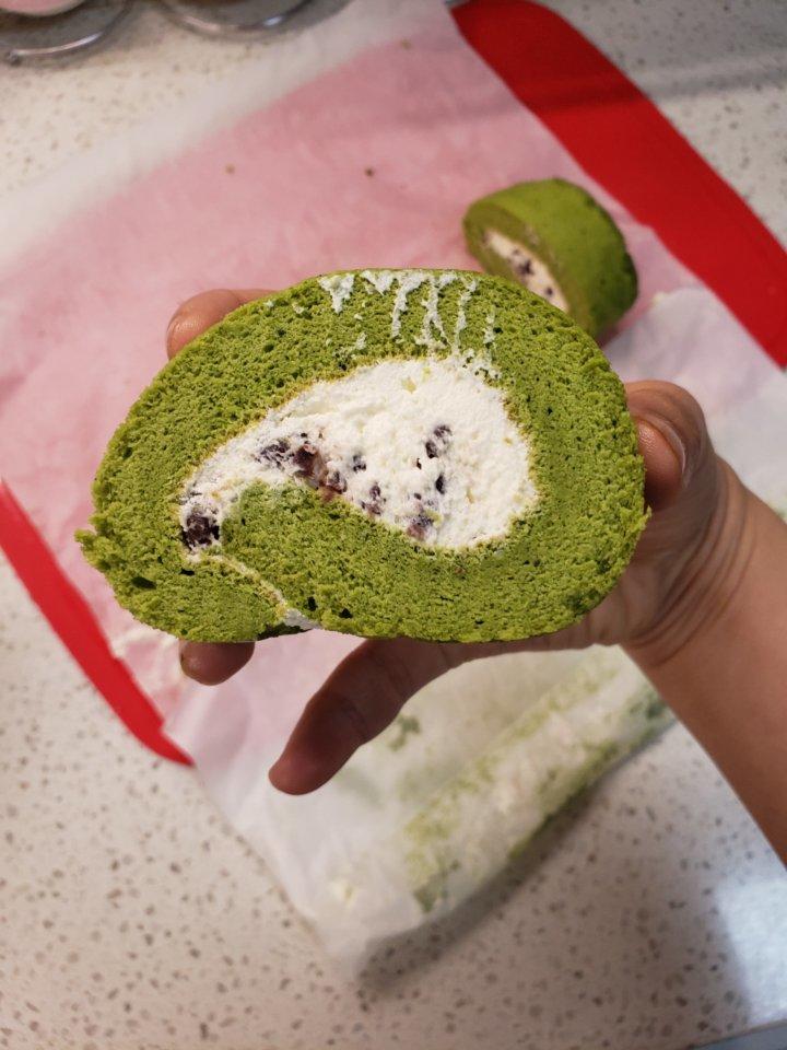 抹茶红豆蛋糕卷