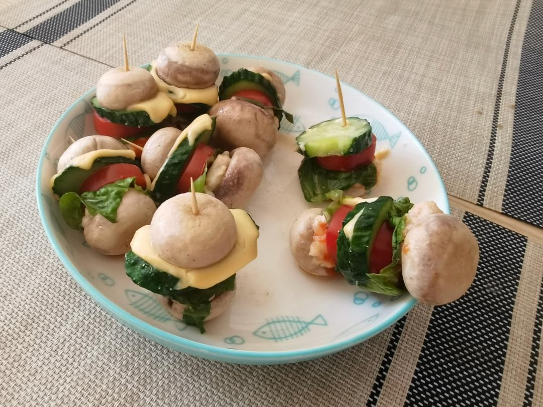 天❗️巨好吃❗️一口爆汁❗️可可爱爱口蘑小汉堡