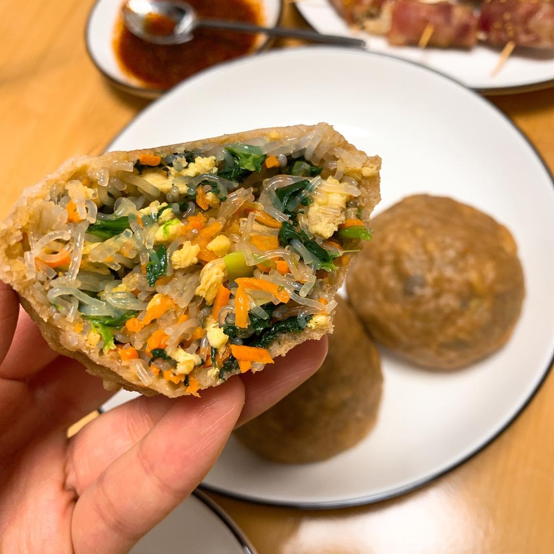 减肥餐玉米面菜团子