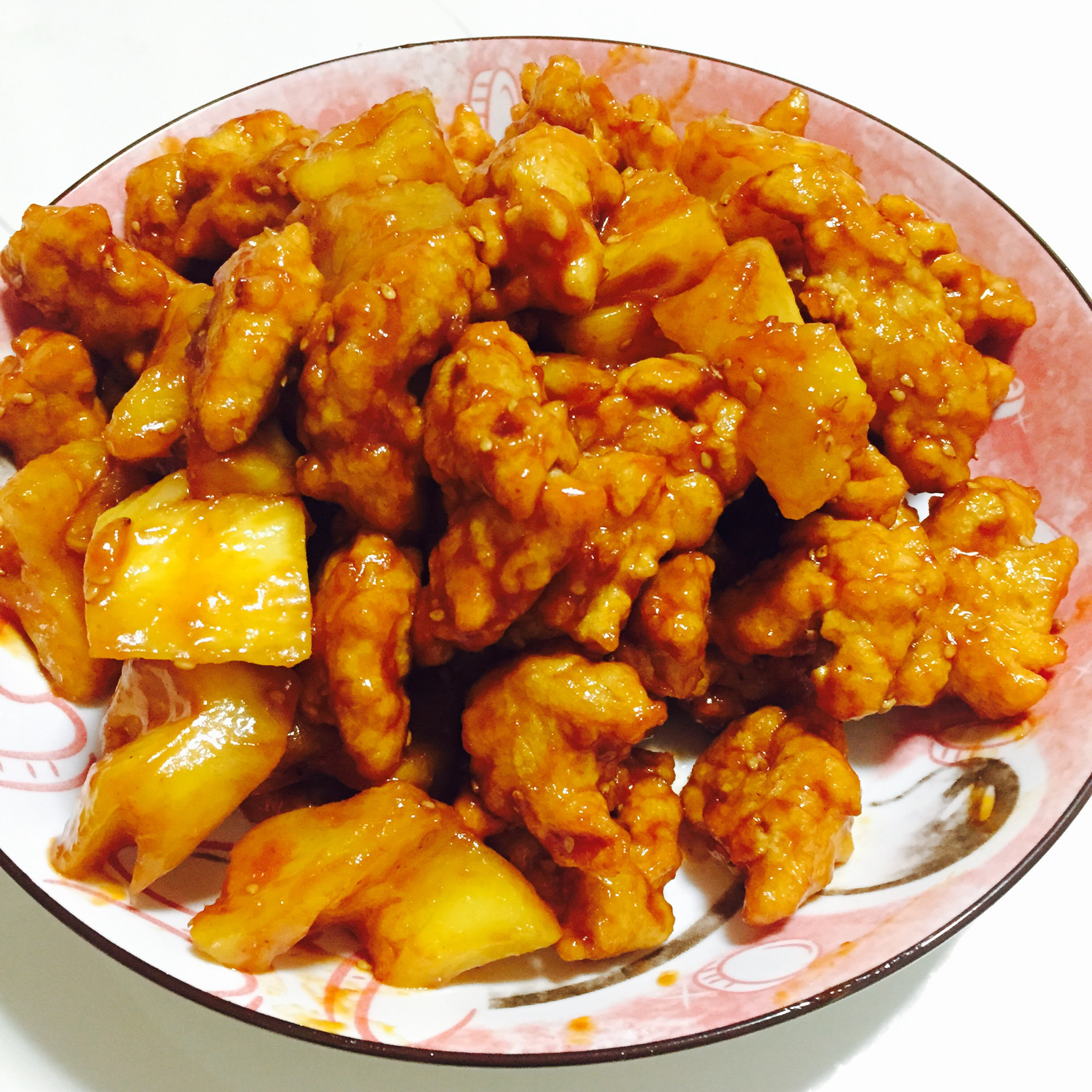 小爱奈美做的糖醋菠萝鸡块