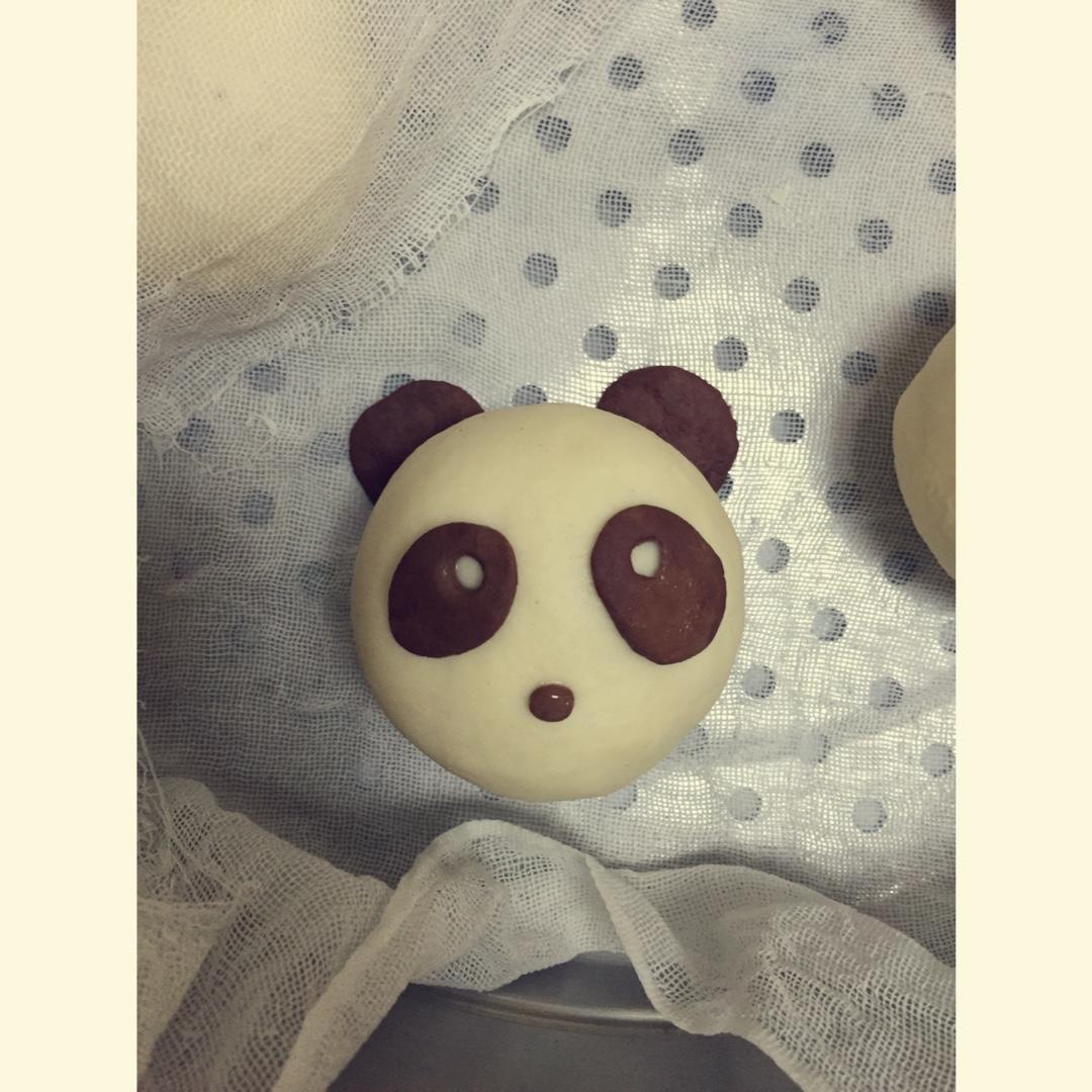 cherrydung做的熊猫豆沙包紫薯包