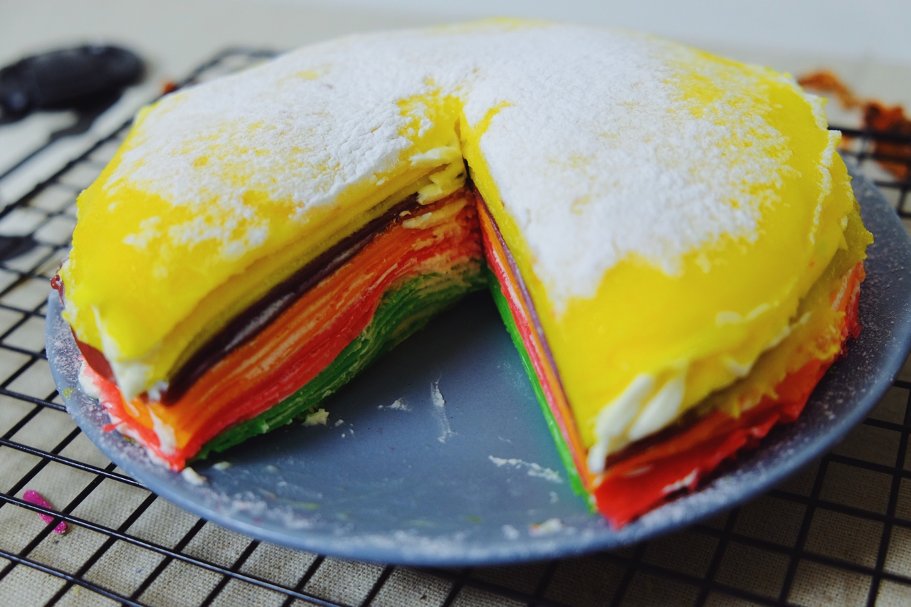 彩虹千层蛋糕 彩虹可丽饼(Mille Crepe Cake)