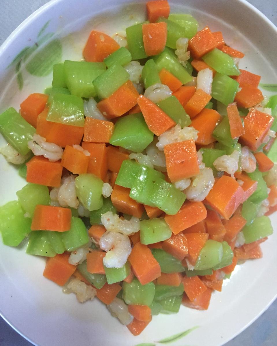虾仁炒黄瓜胡萝卜