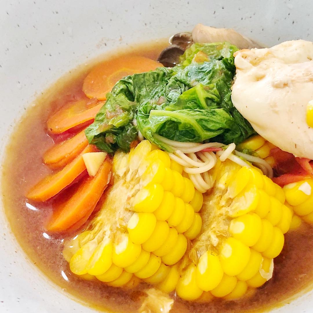 简易红烧番茄汤面，一人份