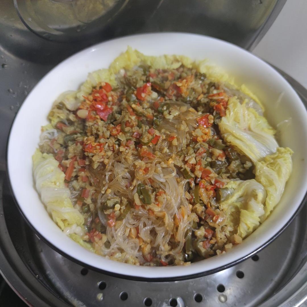 懒人下饭神器，蒜蓉蒸粉丝金针菇娃娃菜