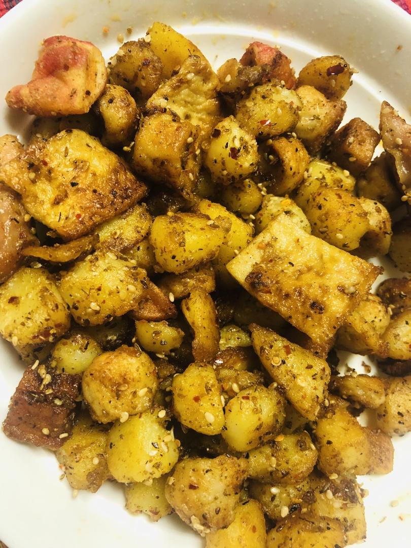 孜然火腿土豆丁