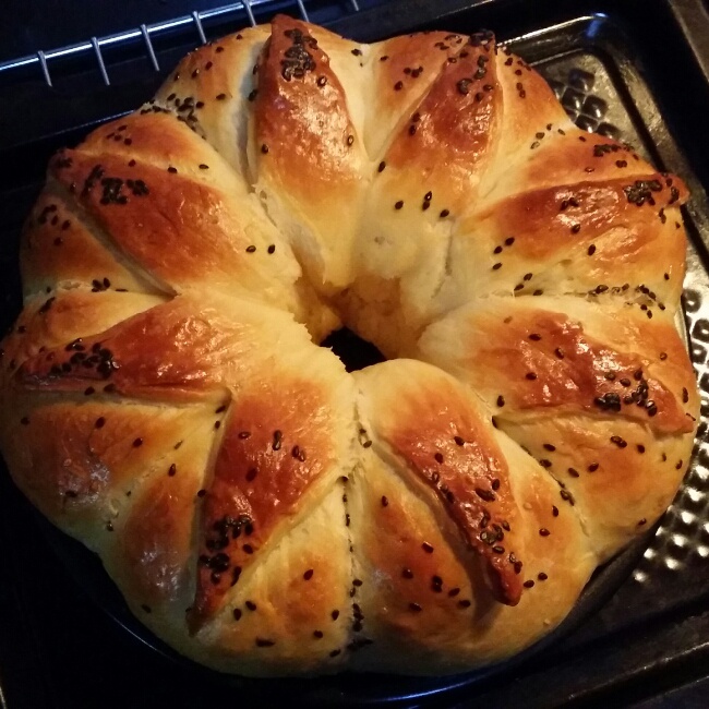 皇冠花朵面包（面包机版和面）