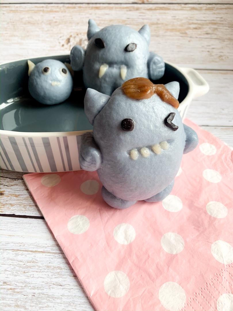 蝶豆花卡通馒头小怪兽（原创）