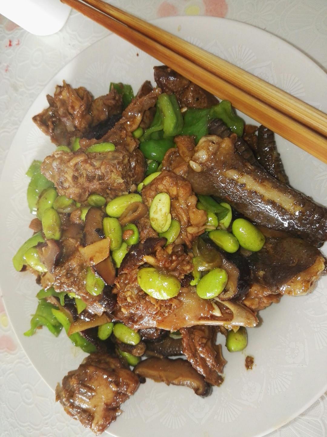 毛豆烧鸡