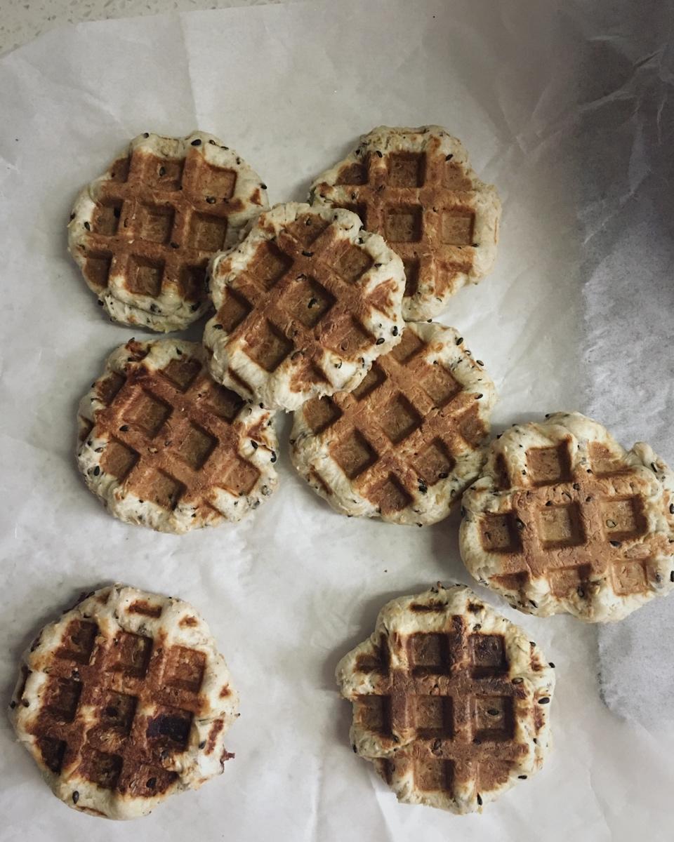 纯全麦无油华夫饼面包