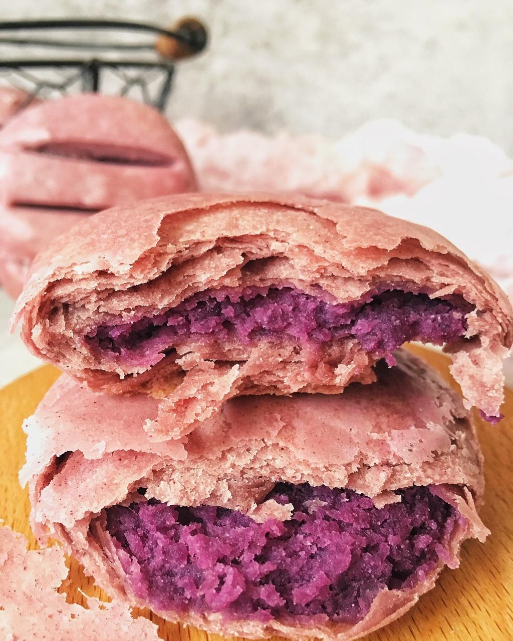 琦l墨做的紫薯酥饼老婆饼(附万用配比公式)