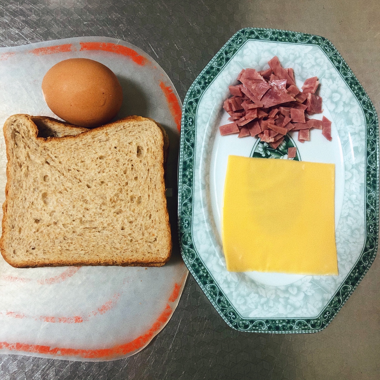 爆浆芝士火腿三明治🥪低脂早午餐（5分钟零厨艺快手）的做法 步骤1