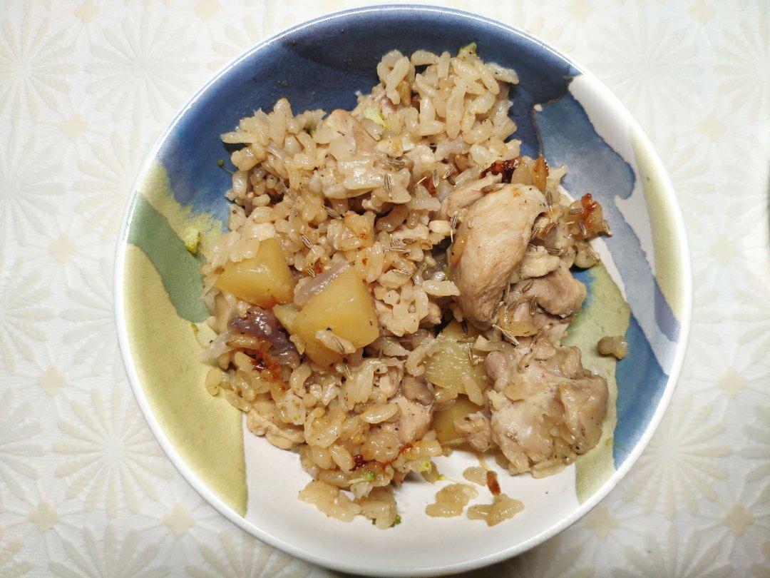 【健康三餐】香喷喷孜然鸡肉闷饭